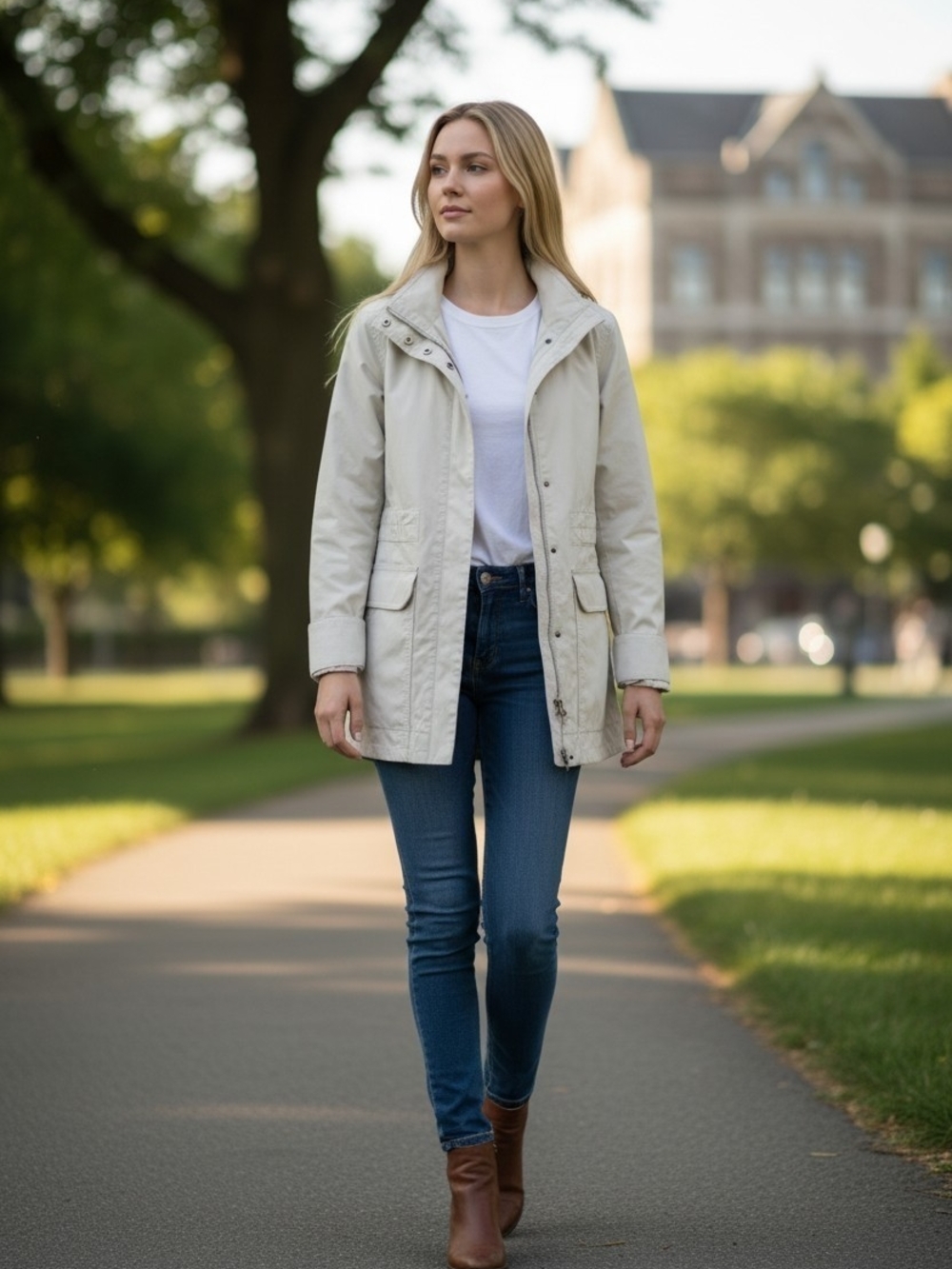 Royal Robbins Light Cream Hooded Utility Jacket